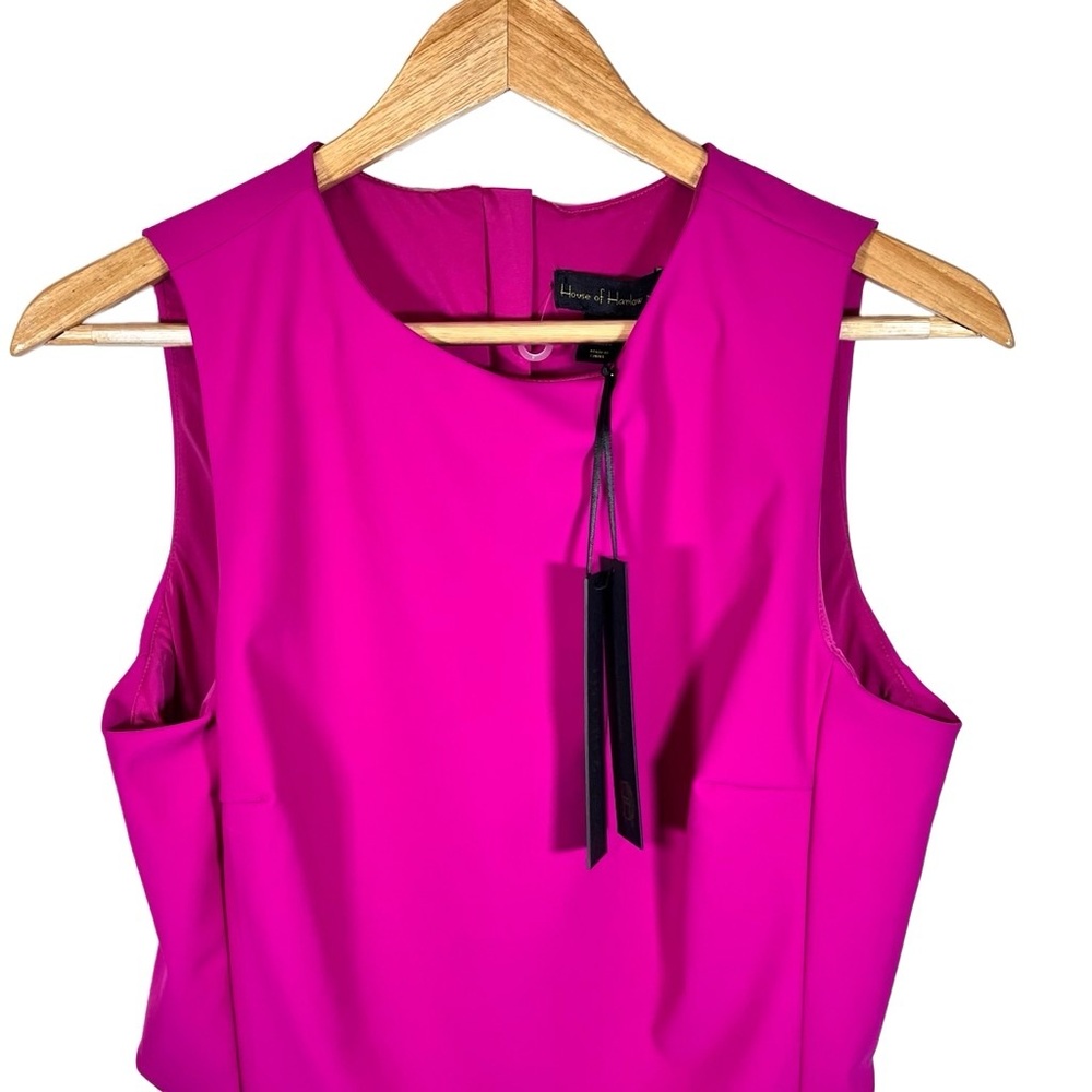 NWT House of Harlow Fuchsia Pink Crop Top Back Full Zip Top Size 10 - Picture 2 of 7